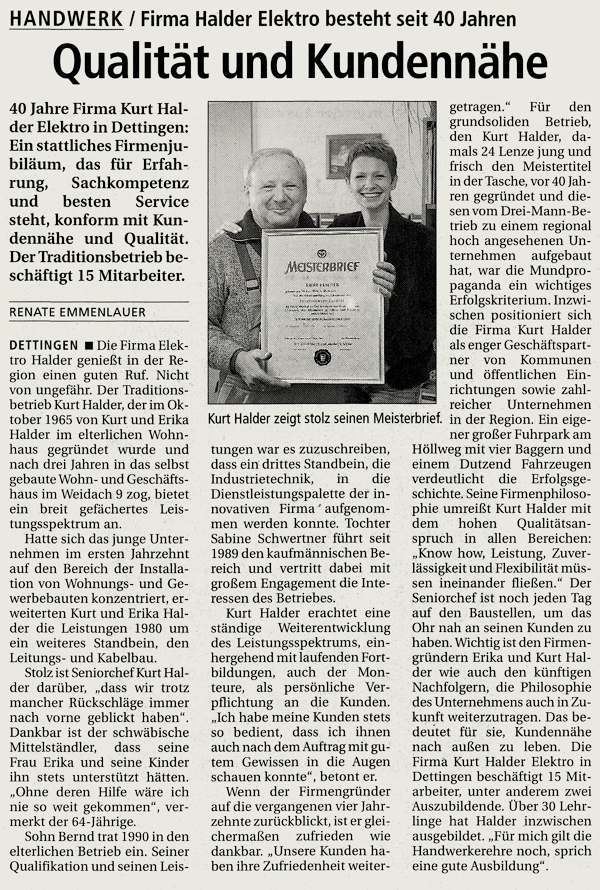 Zeitungsbericht